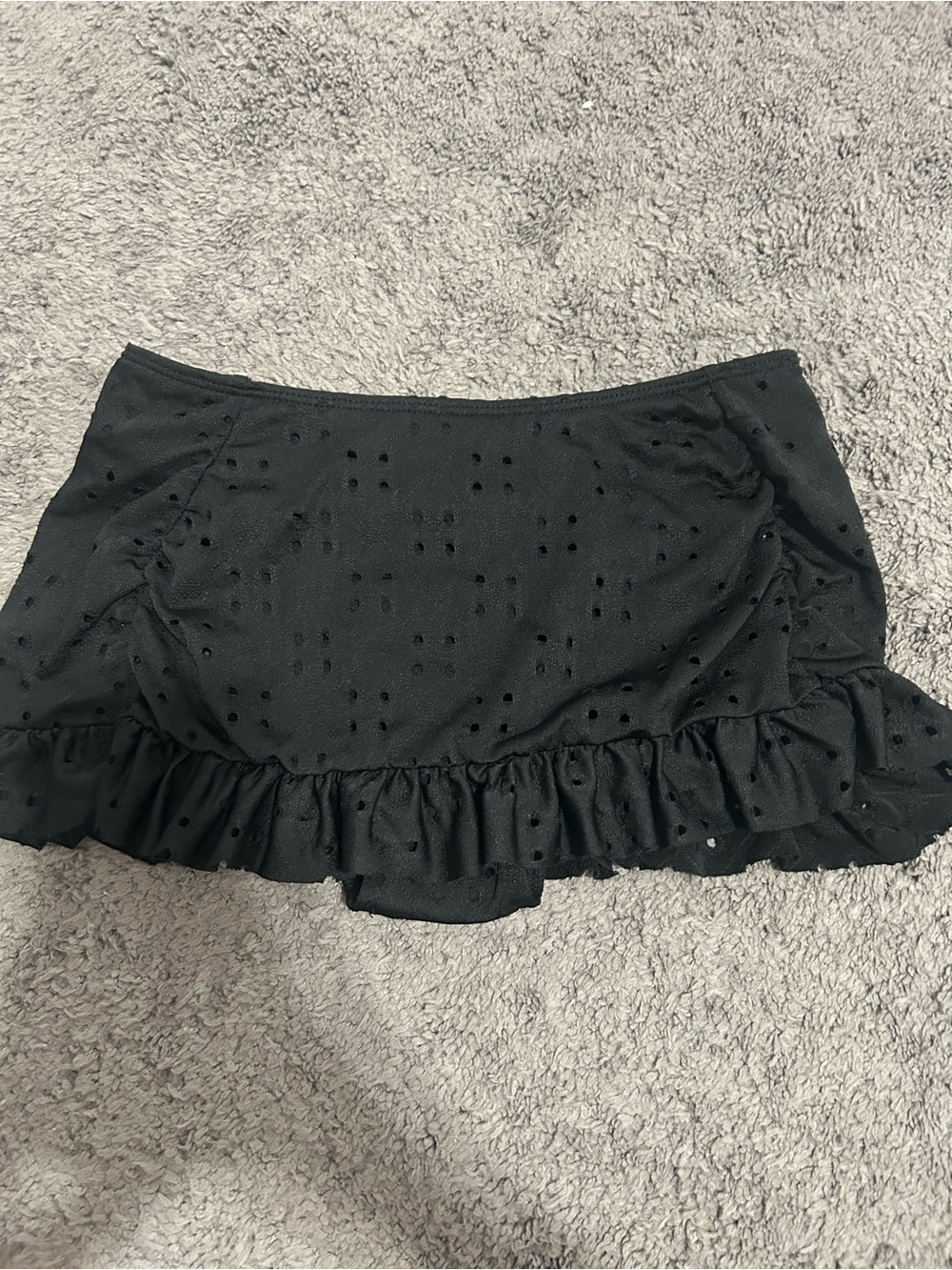 Black Ruffle Swim Skirt Bikini Bottom